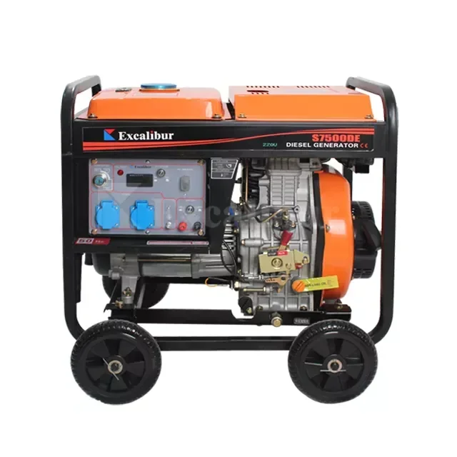 

Excalibur S7500DE 6kw 7kw 8kw Portable decorate cover plate open type diesel generator with wheels