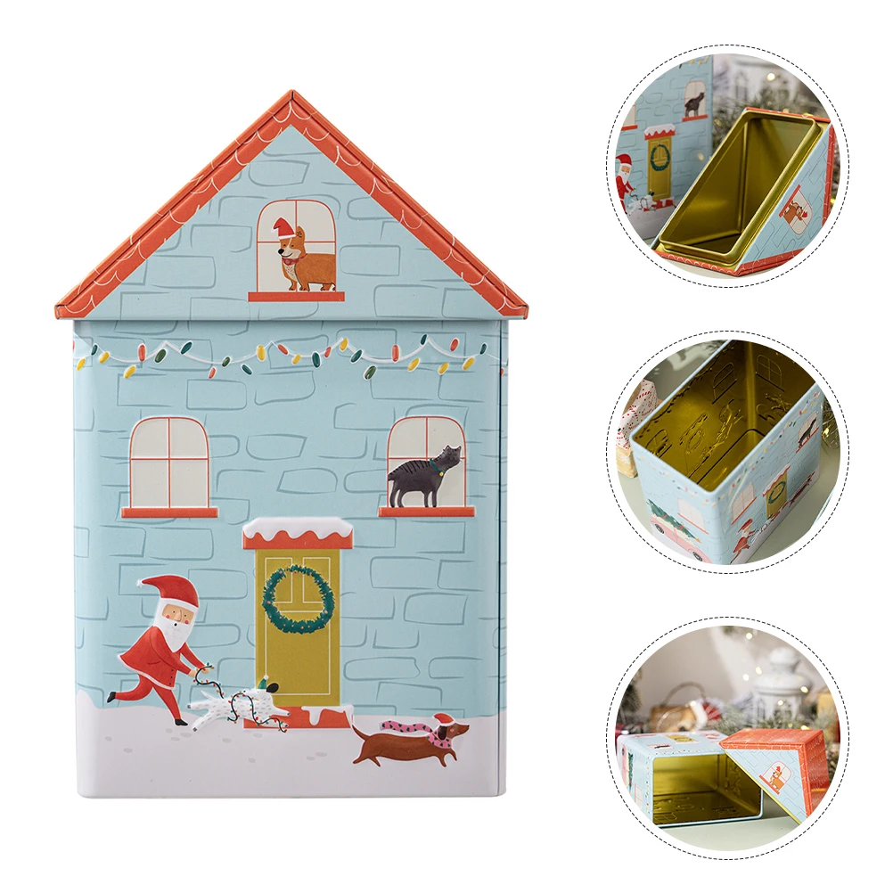 

Christmas Decorative Storage Box Dog Shaped Metal Tin Container Holiday Treats Present Card Holder Moistureproof Tinplate