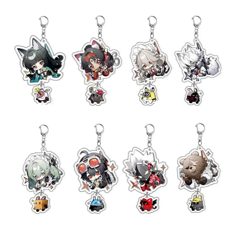 Acrylic Anime Zenless Zone Zero Keychain The Bangboo Cute Billy Pendant Car Key Chains for Accessories Bag Keyring Jewelry Gifts