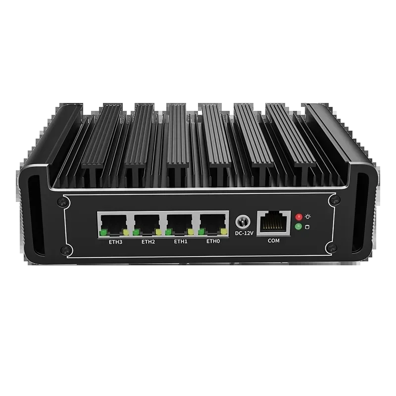 Mini PC solido senza ventola, apparecchio firewall Intel N150/N5105/J6412, LAN 4×2,5G (i226-V), mini computer silenzioso, pfSense/OPNsense