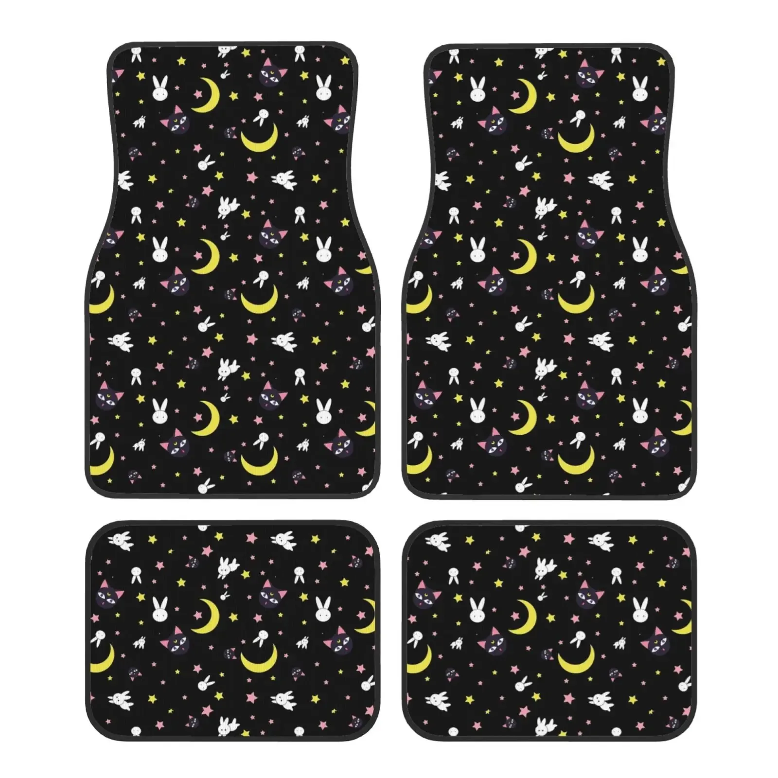

Usagi Tsukino Anime Print Car Floor Mats Non-Slip Carpets Rugs Front & Rear Car Foot Mats Set of 4 Pieces Auto Accessories Decor