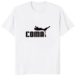 Funny Coma Parody Print Graphic Men's T-shirts Short Sleeve Loose Casual Classic T-shirt Novelty Basic Y2k Harajuku Tshirts