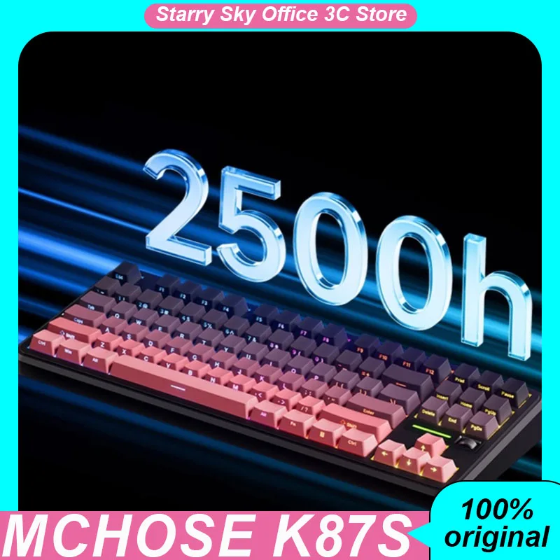 

MCHOSE K87S Mechanical Keyboard Wireless Tri-mode 0.125ms Low Delay Dual 8K 2500Hours Long-endurance PC Esports Gaming Keyboards