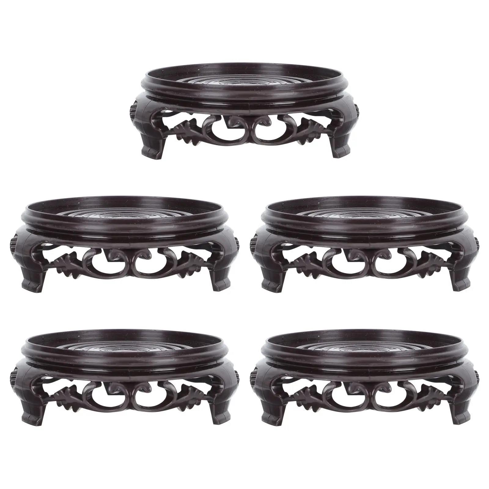 

5 Pcs Flowerpot Stand Tray Raised Base Display Bonsai Holder Vase Storage Decor Statue Plant Pot Hanger Lightweight Portable