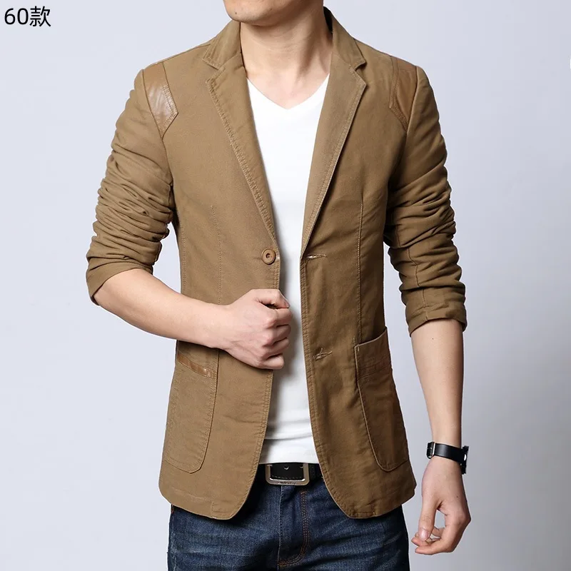 GIOIOLeisure suits for men，2025New Korean-Style Slim-Fit Cotton Suit，Fashionable Versatile Casual Top Jacket