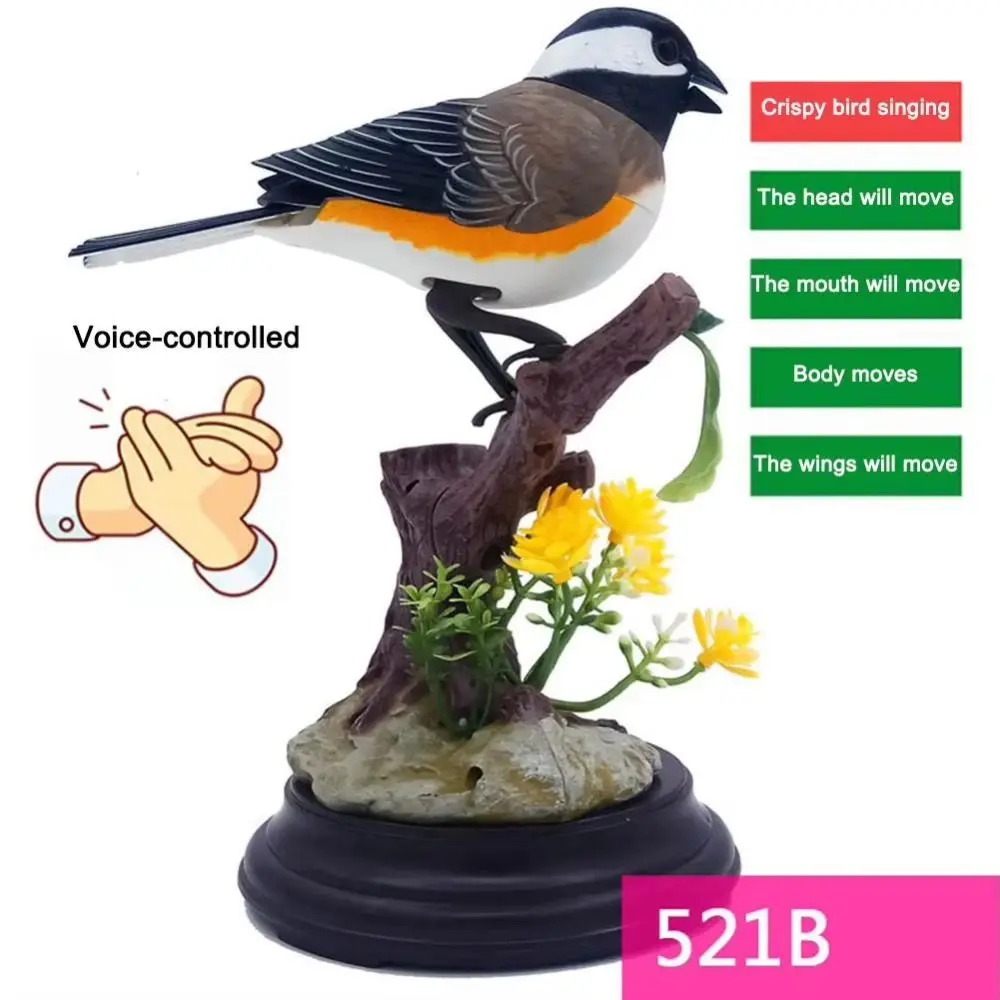 Sound Voice Control Simulation Bird Electric Simulation Cute Decorative Voice Control Bird Creativity Design Induction Birdcage