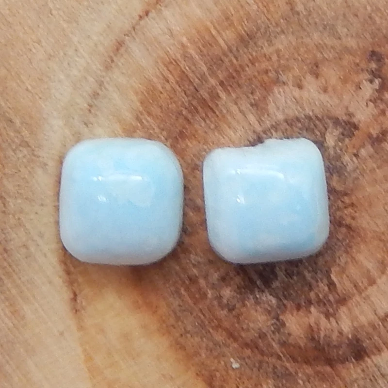 Natural Larimar Flat Bottom Cabochon Beads for Jewelry Making, Handmade Natural stones beads