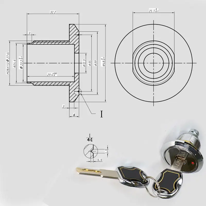 مصنع رخيصة عالية الجودة الصف C سبائك الزنك اسطوانة الميكانيكية الآمنة قفل الطوارئ الأمن المخفية مكتب قفل المنزلية