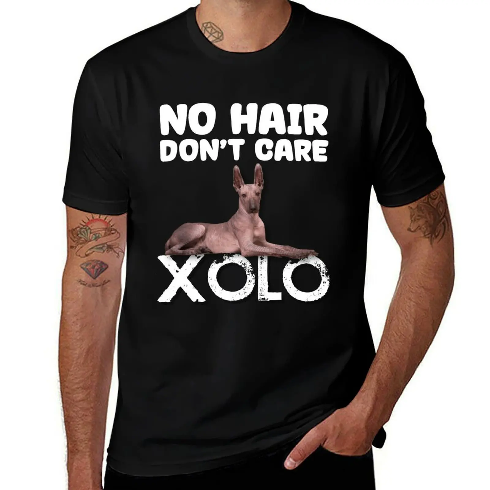 

Xolo No Hair Don't Care T-Shirt funny t shirts man man t shirt graphic t shirt custom print T-Shirt