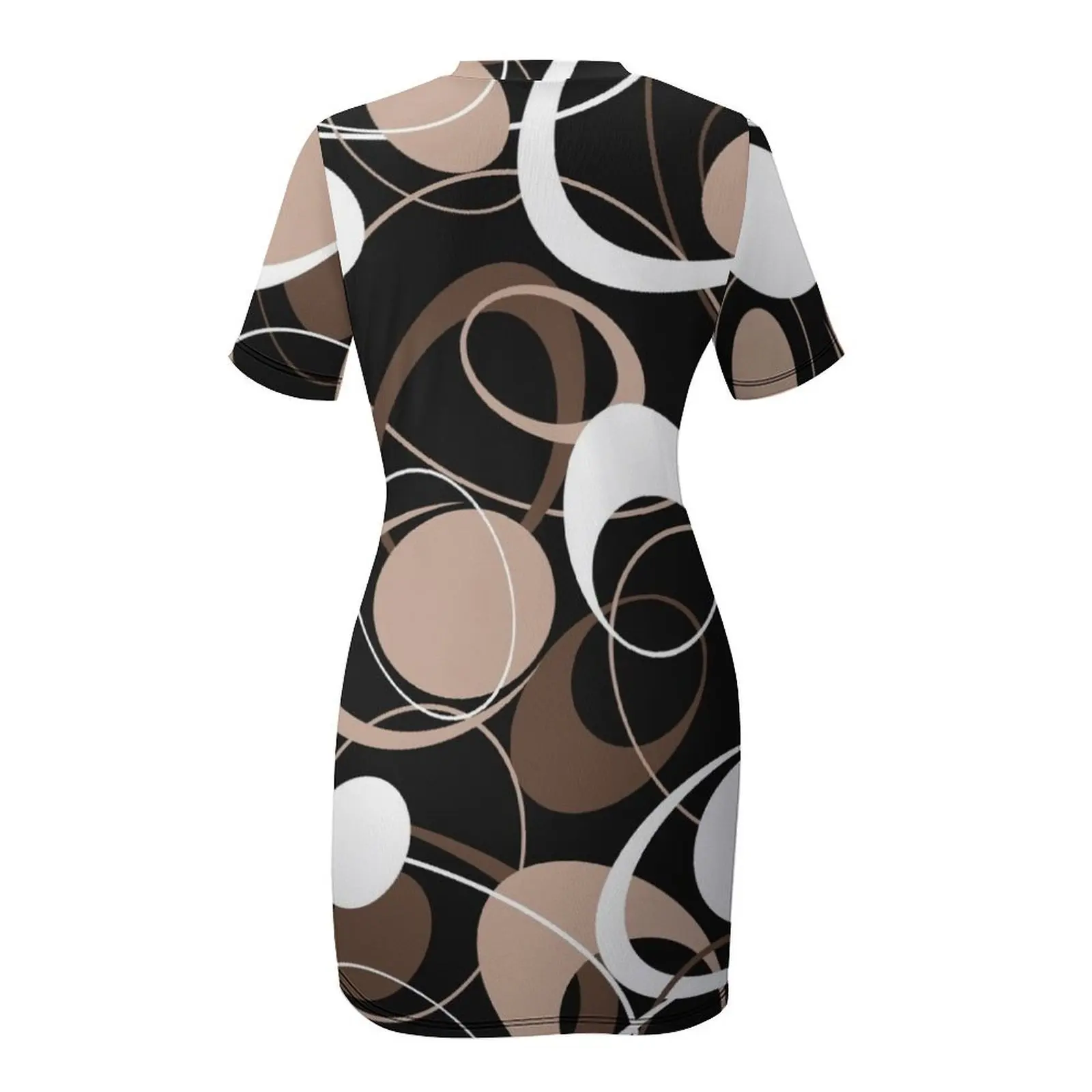 Abito retrò anni '60 a maniche corte per donna, abbigliamento femminile 2025, abito da invitata a nozze 2025