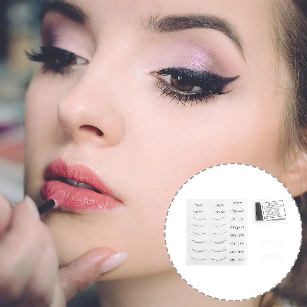 

DIY Lower Lashes 16 in 1 Lower Eyelash Stamps Set with Printing Mud Little Devil Eyelash Stamp Stencil Natural Easy