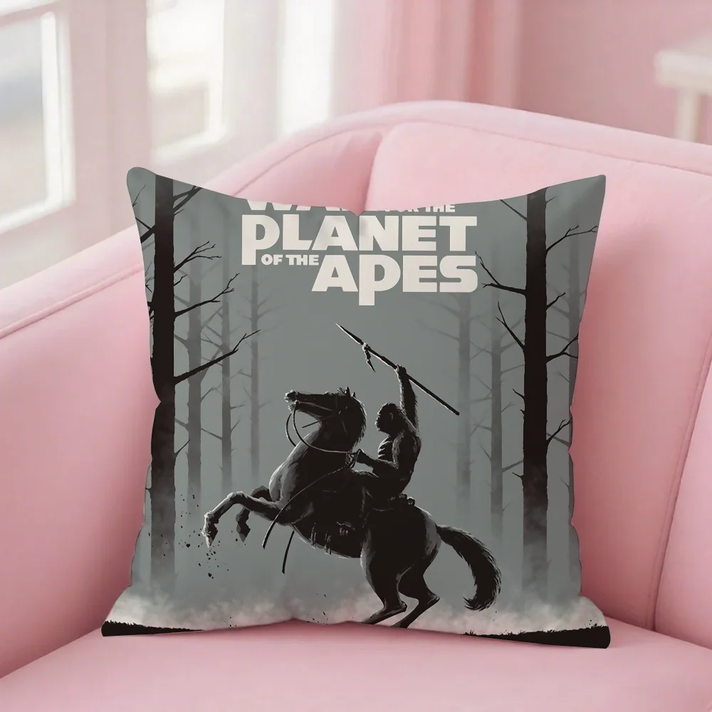 Science Fiction Movies War For The Planet Of The Apes Pillow Case Square Double-Sided Printing Short Plush Sofa Cushion Cover - view 2