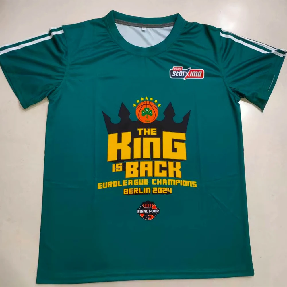 

Men Casual Wear Panathinaikos Fans 3d Print T-Shirt 2025 Euroleague Champions Basketball Jersey Sport Quick Dry Short Sleeve Tee