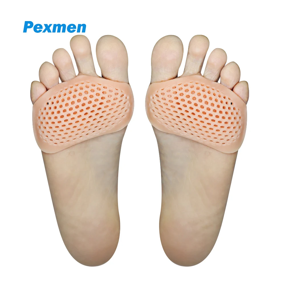 Pexmen 2/4Pcs Metatarsal Pads Ball of Foot Cushions for Women and Men Soft Gel Forefoot Pads Pain Relief Mortons Neuroma Callus