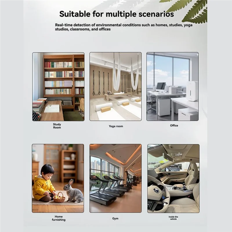 جهاز اختبار درجة الحرارة والرطوبة 3 في 1 من Hot Ltem MT03 مع حامل كاشف ثاني أكسيد الكربون ومراقبة جودة الهواء باللون الأسود