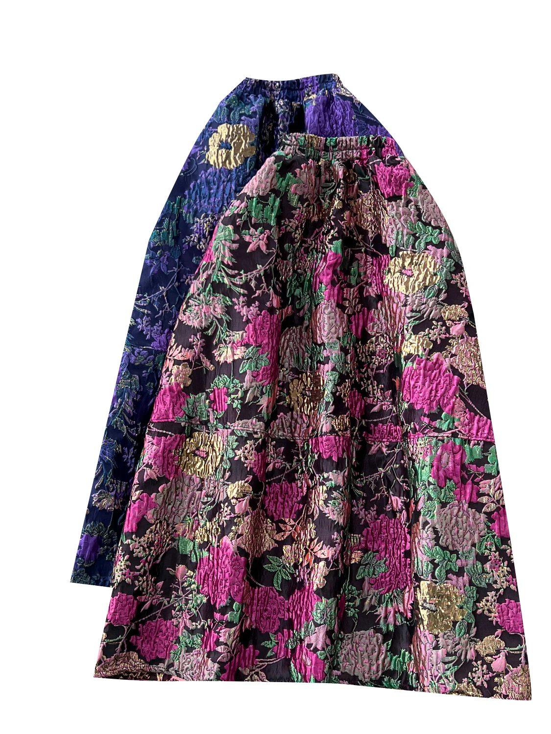 Retro Court Gold Emed Fluffy Midi Skirt Women's Autumn High Waist A-Line Skirt Slimming Versatile Ci Commute Sle