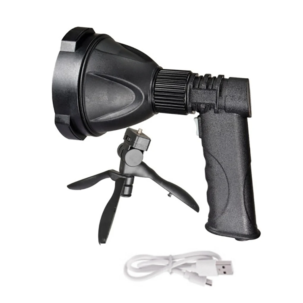 Handheld Spotlight Portable Flashlight with Tripod Rechargeable Torch