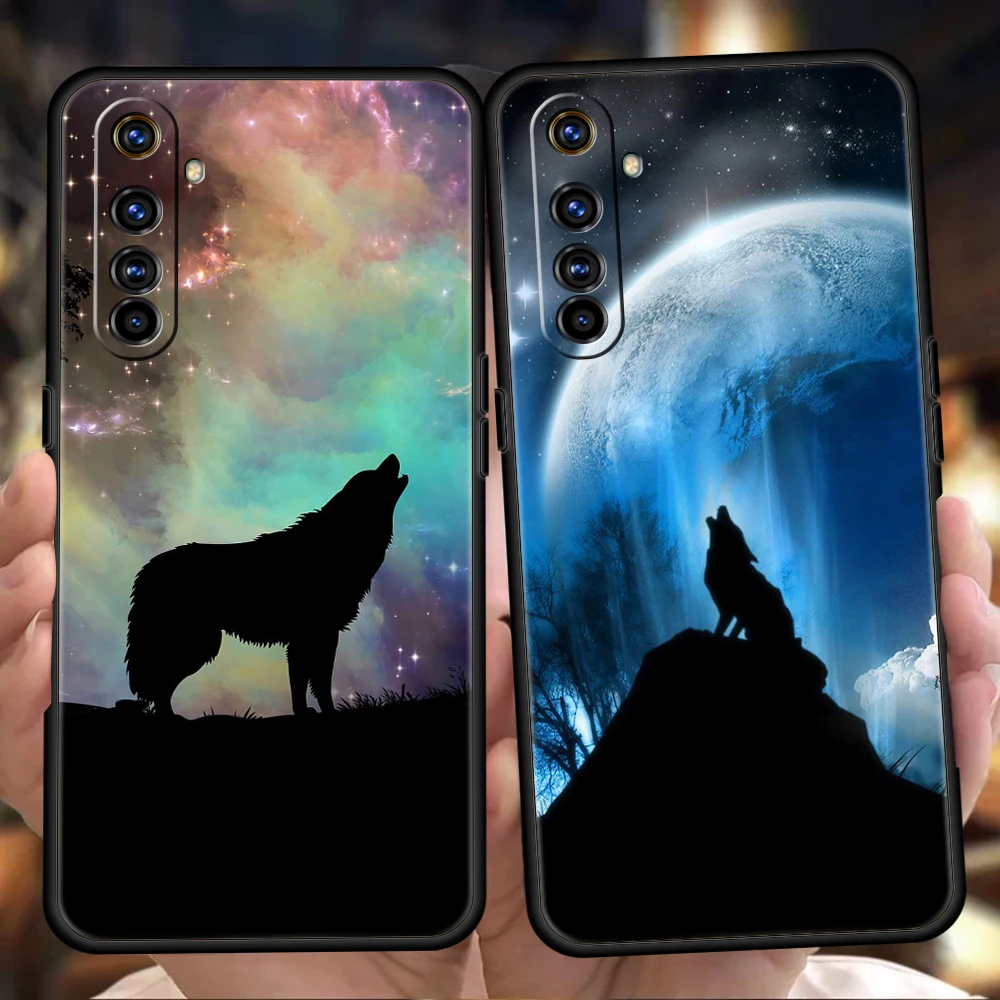 Moon Roaring Wolf Phoen Case Cover For Realme 9 8 7 6 Pro C25 C21 C21Y C11 C35 GT2 GT Neo 2 3 3T Pro Plus 5G Silicone Shell Bag