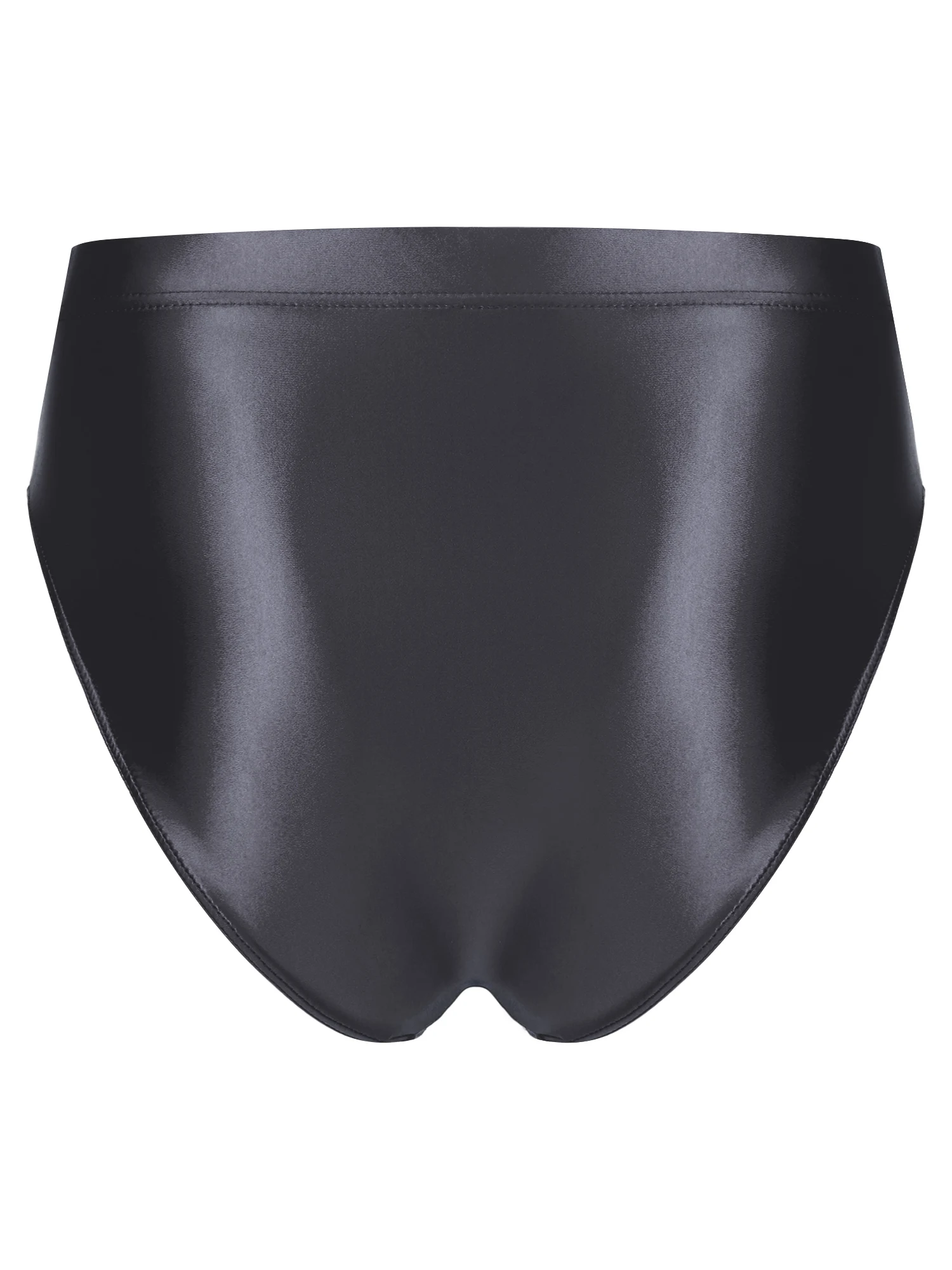 Calcinha de cintura alta monocromática masculina, Underwear Glossy masculino, Swimwear corda, Calcinha elástica, Lingerie, Calcinha