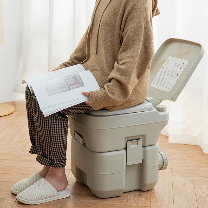 Portable Commode Chair for Elderly, Adjustable Height Toilet with Anti-Slip Feet&Detachable Bucket, Home Care Potty for Seniors