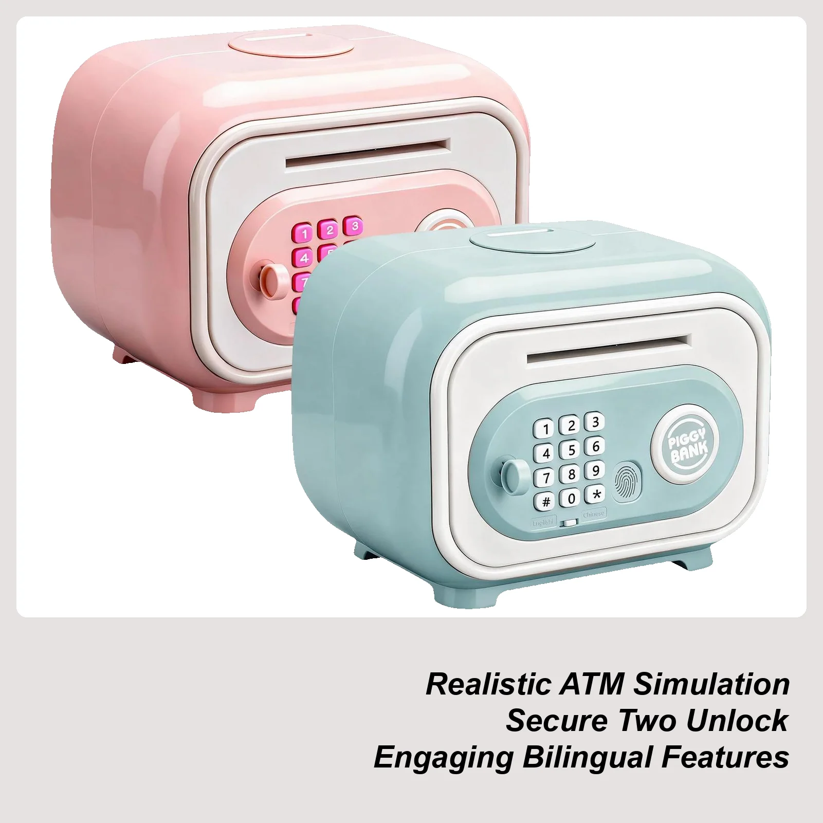 Kids Piggy Bank Fingerprint Password Electronic Savings Box Cash Coin Safe Box Toy Electric Bank For Counting Savings Ages 3-12 - view 3