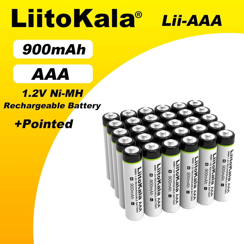 LiitoKala Original AAA NiMH Battery 1.2V Rechargeable Battery 900mAh for Flashlight, Toys,remote control