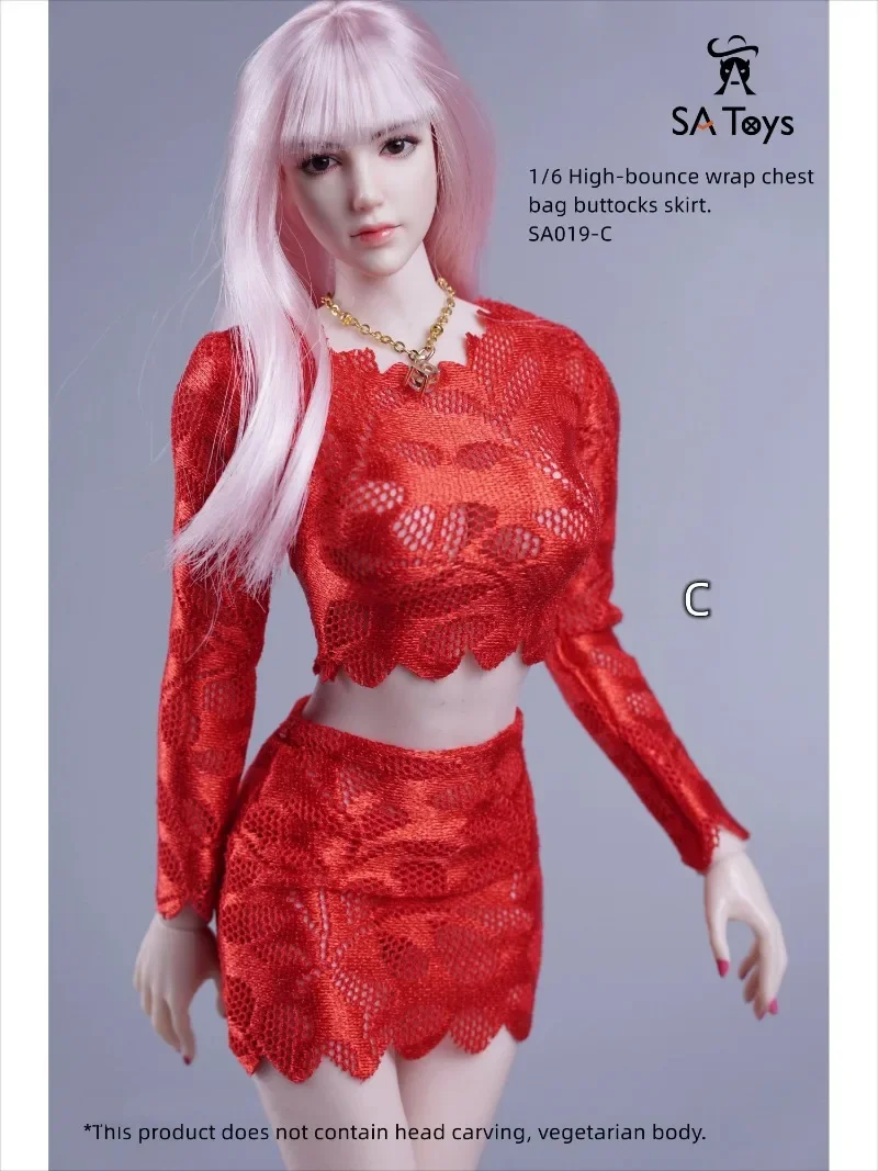 1/6 weibliche Sexy Spitze Hüfte Rock Anzug Hohl Lange Ärmel W/Kurzen Rock Kleidung Modell für 12 "Figur körper Puppe Zubehör Spielzeug