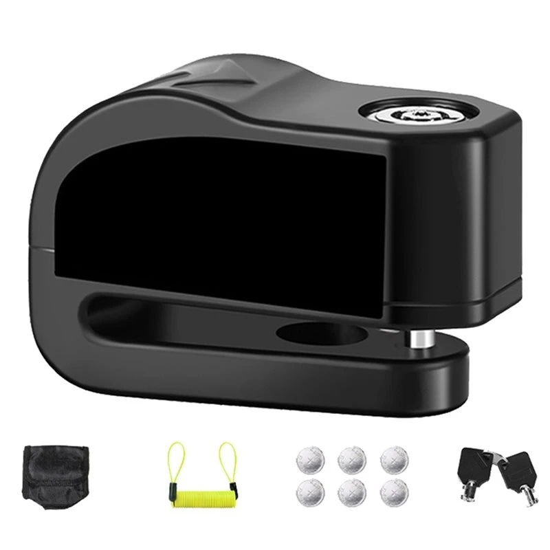 Anti-Theft Motorcycle Scooter Security Disc Brake Lock,Waterproof Design And Loud Alarm, Black Color Limited Time Offer