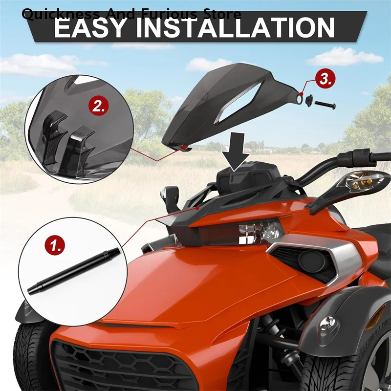 【MO】Tinted Gauge Support Smoked Gauge Spoiler Gauge Shield Gauge Cover 219400531 For Can Am Spyder F3 F3-S 2015-2024 Accessories