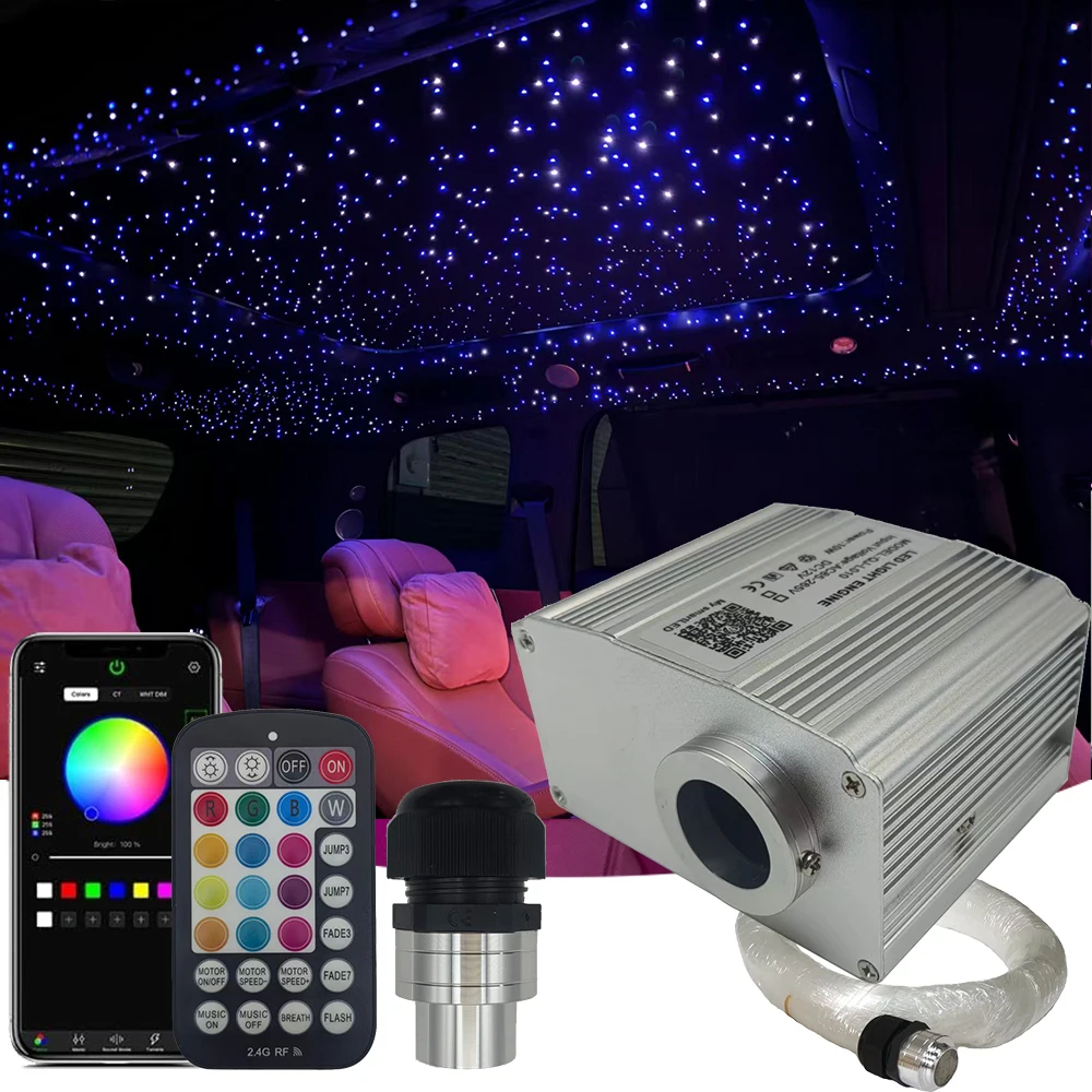 10w Sliver Housing Twinkle Starlight Headliner Kit Fiber Optic Light For Car Roof Truck Automatic Decoration Car Atmosphere DC12