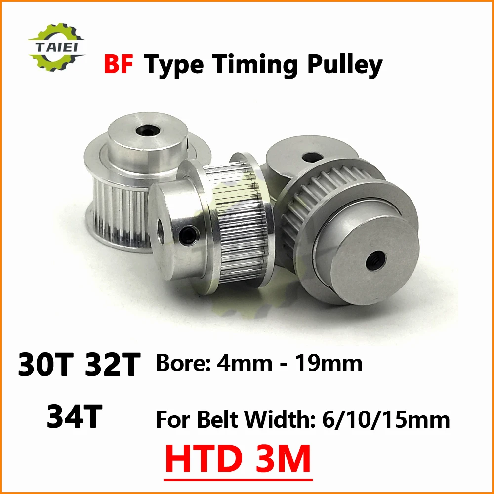 HTD 3M 30T 32T 34 Teeth Synchronous Pulley Keyway Bore 4mm-19mm For Belt Width 6/10/15mm 3M Timing Wheel 30Teeth CNC Gear Sheave