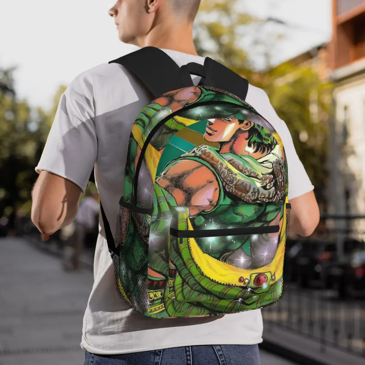 Jojo Bizarre Adventure Joseph Joestar Anime Backpack Daypack Large Capacity Kids BookBag School Bag Shoulder Bags for Men Women