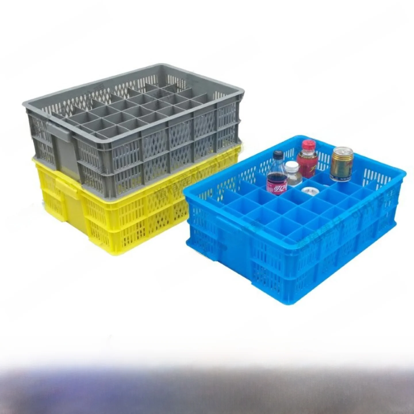 Thickened Plastic Divided Basket 35 Compartments Red Wine Glass Basket Milk Box Half Pound One Pound Drink Storage Turnover