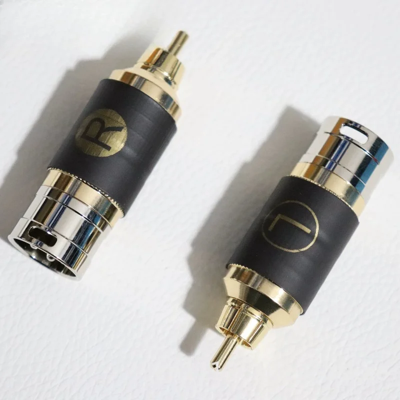 All Copper Shell Lotus Circular Balanced Male and Female RCA to XLR Canon Adapter