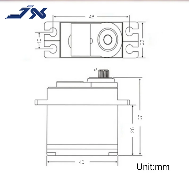 Alta Precisão de Aço Engrenagem Digital Coreless Servo, CNC Alumínio Shell para RC Robot Car, JX CLS-12V7346, 46KG, 12V, 180 Graus, HV