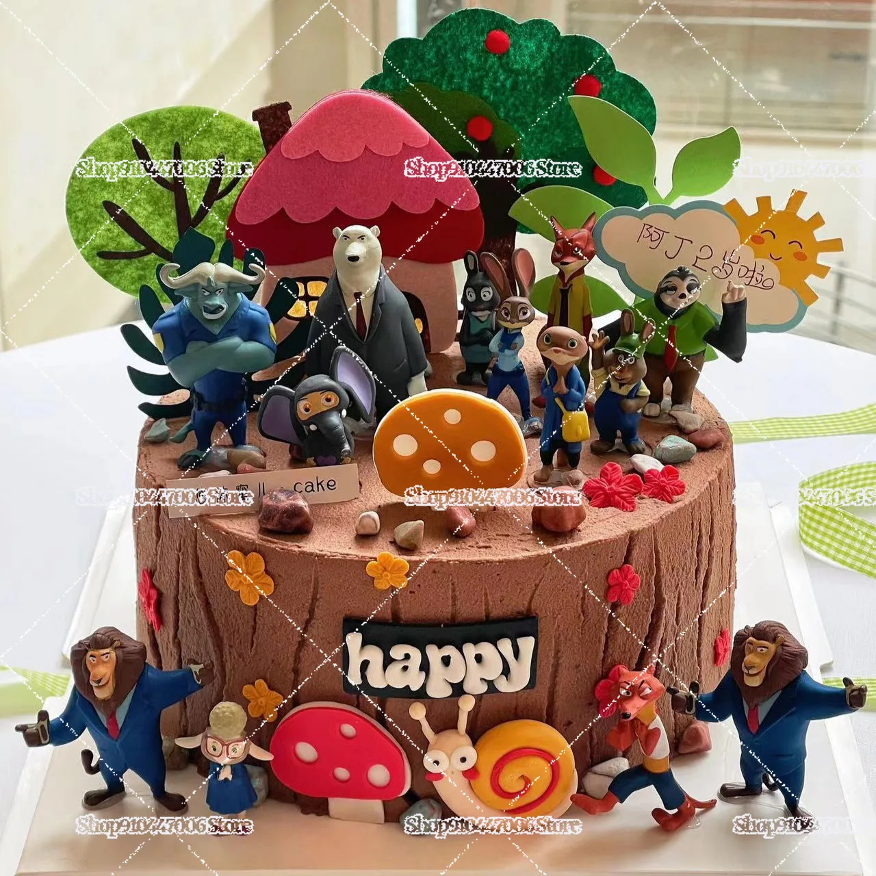 12개 세트 주토피아 2: 비유인류의 부상 애니메이션 액션 피규어 케이크 장식품 동물 미니어처 풍경 선물