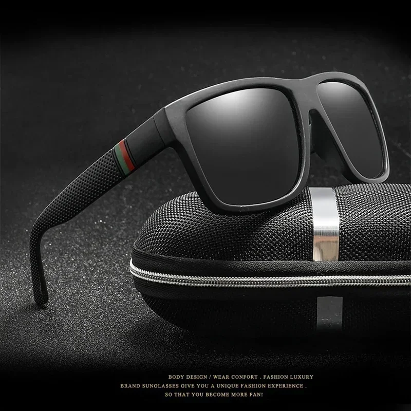 Polarized Sunglasses Man Luxury Brand Designer Vintage Sunglasses Square Fashionable Driving Sun Glasses Eyewear Eyepieces 2024