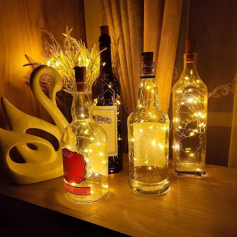 

Wine Bottle Lights With Cork 10 Pack 2M Cork Lights With 20 LEDs Battery Operated Bottle Stopper Lights LED Bottle Lights For