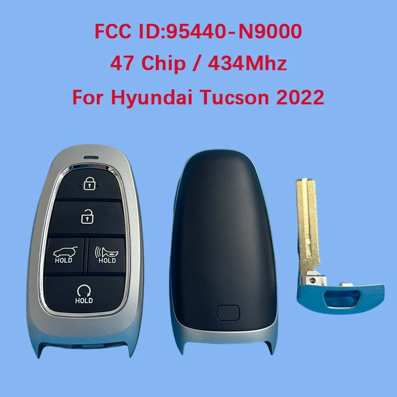 

CN020256 Послепродажный 5-кнопочный смарт-ключ с дистанционным управлением 47 чипов 433 МГц FCC ID 95440-N9000 Keyless Go для Hyundai Tucson 2022