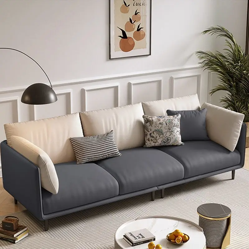 Technology fabric sofa living room small apartment Italian minimalist modern light luxury