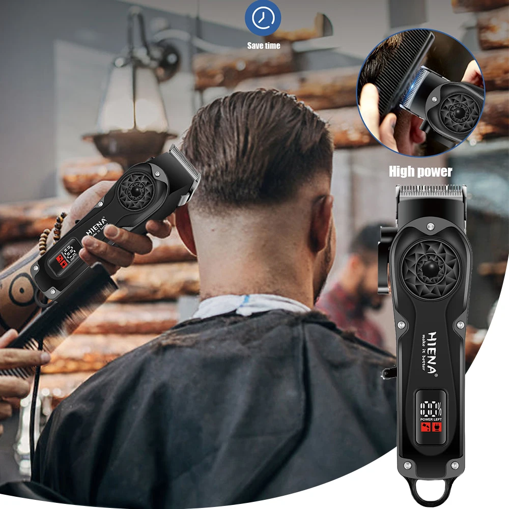 

HIENA Профессиональный беспроводной триммер для стрижки волос Перезаряжаемые машинки для стрижки волос Парикмахерская электрическая машина для стрижки волос