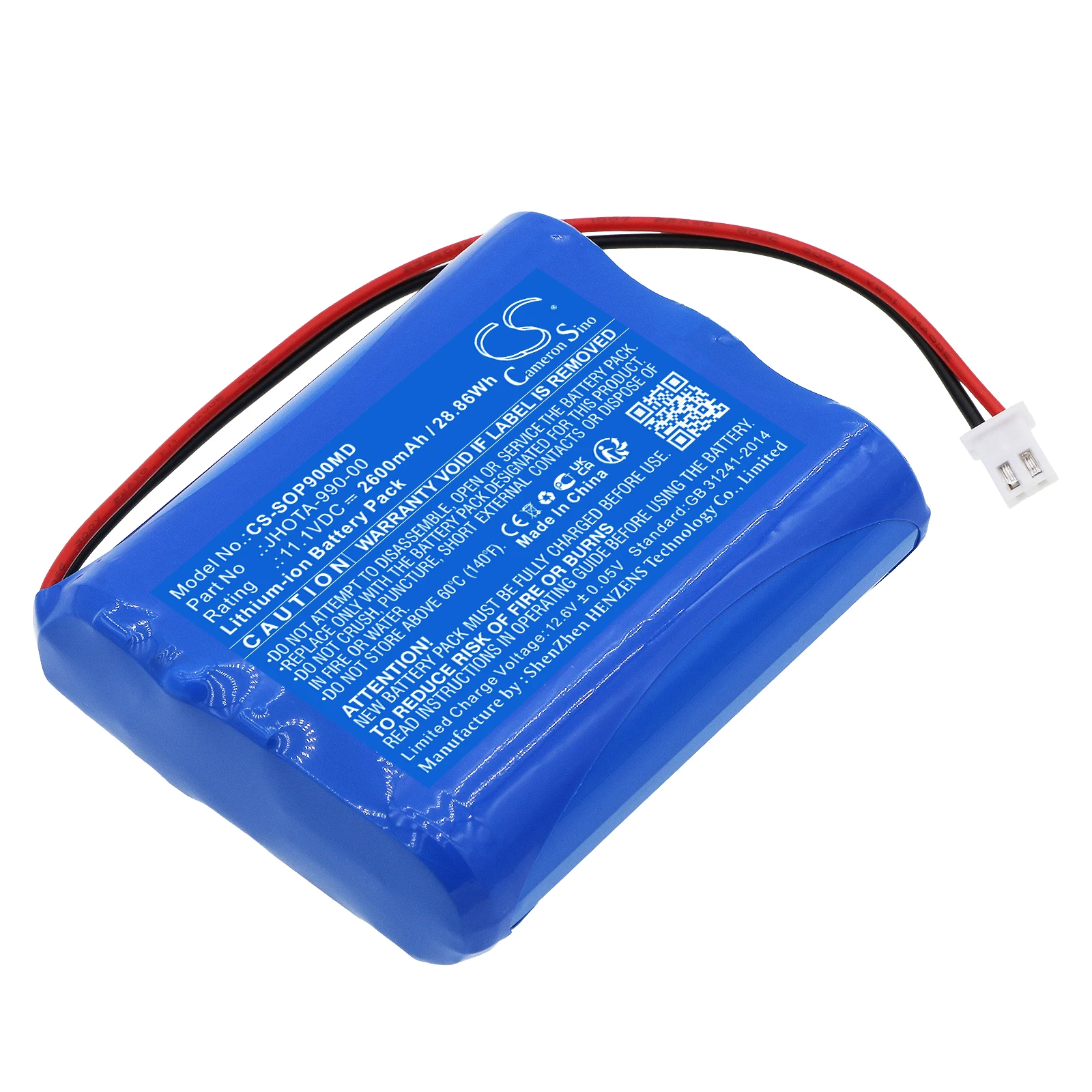 

CS Replacement Battery For Szosen OIP-900 JHOTA-990-00 2600mAh / 28.86Wh