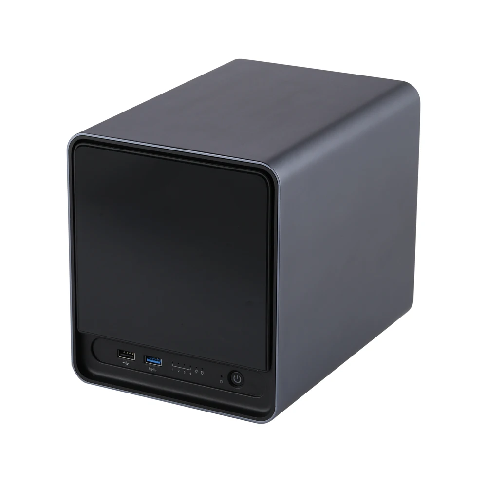 Qotom Q30900DS Core I3 I5 I7 CPU Nas خادم تخزين يدعم 4 × 3.5 بوصة HDD، 2 × M.2 SSD