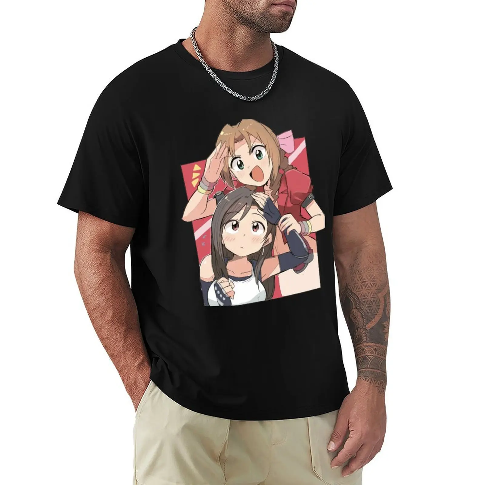 Tifa and Aerith FF7 T-Shirt t shirt man cotton T-Shirt