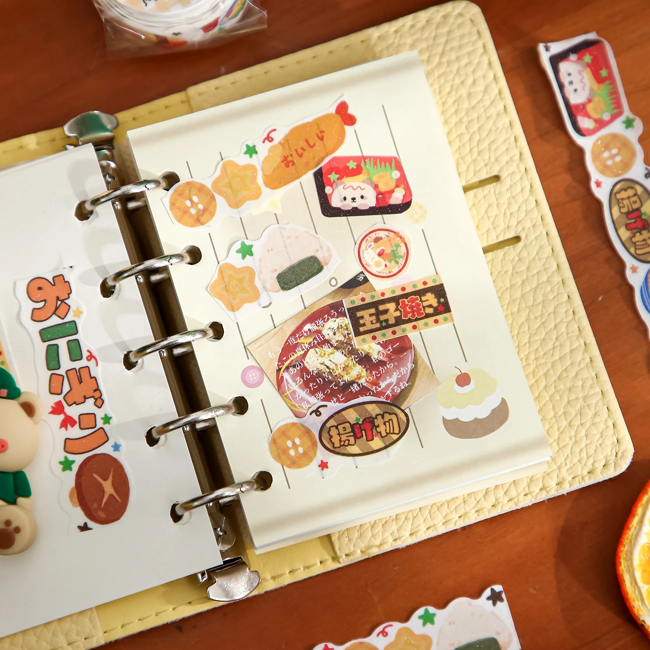 200cm/roll Washi Tapes Korean Cute Smoothie Pudding Dessert Sushi Pattern Irregular Tape Hand Collage Material DIY Decoration