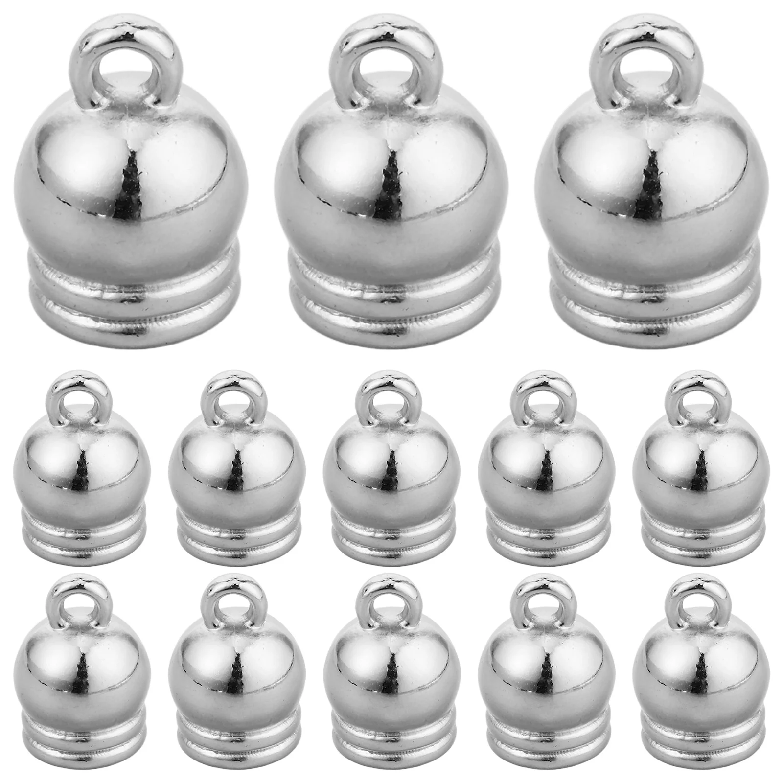 

50Pcs Hanging Clock Tassel Caps Electroplated Ccb Mini Bells for DIY Jewelry Making Graduation Tassel Accessories Cord End