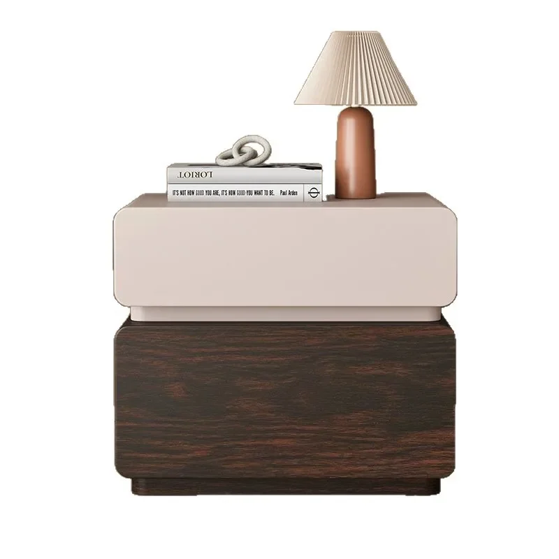 

Creative new solid wood soft bag bedside table modern walnut light luxury home bedroom bedside table