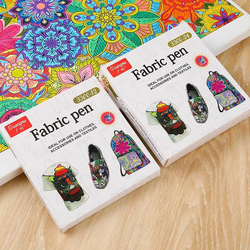رنگ فیبرک مارکر قلم مستقل فیبرک پینٹ قلم نرم برش مارکر قلم کپڑے کینوس ٹی شرٹ جوتے کیپ DIY پینٹنگ