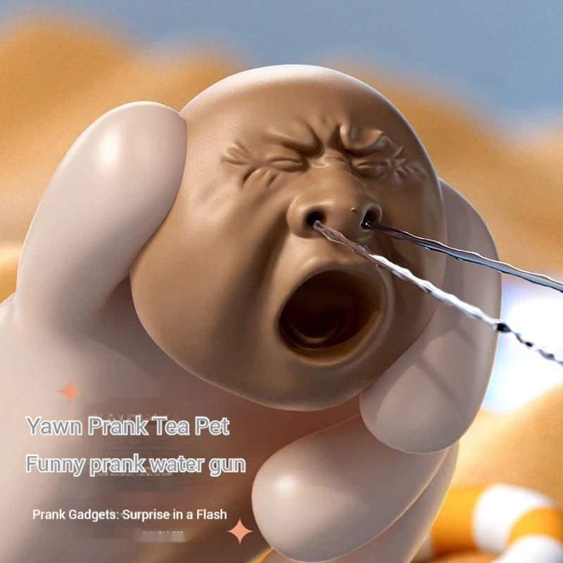 Pistolet à eau d'extérieur, jouet anti-Stress, jouets à presser, moche, Adorable, chat, compagnon de thé pour animaux de compagnie, jouet en plastique Durable pour enfants