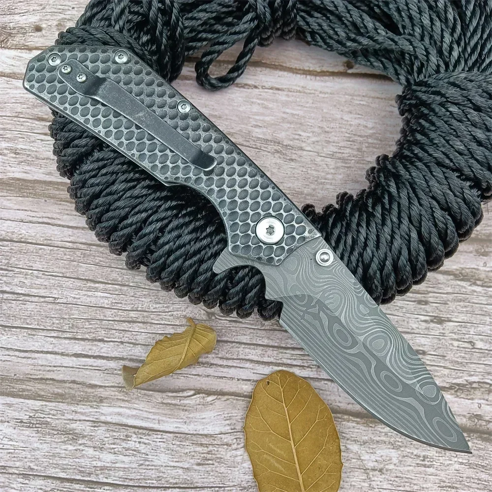 Outdoor Strider Fast Opening Folding Knife 7Cr13mov Blade Textural 420 Steel Handle Wilderness Defense Survival Pocket Knife